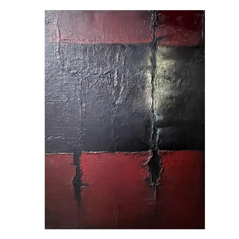 MACKOWIAK ERWIN " Tiss " tableau abstrait belge, peintre huile sur toile, 1962