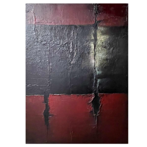 MACKOWIAK ERWIN "Tiss" Belgian abstract painting, oil on canvas, 1962