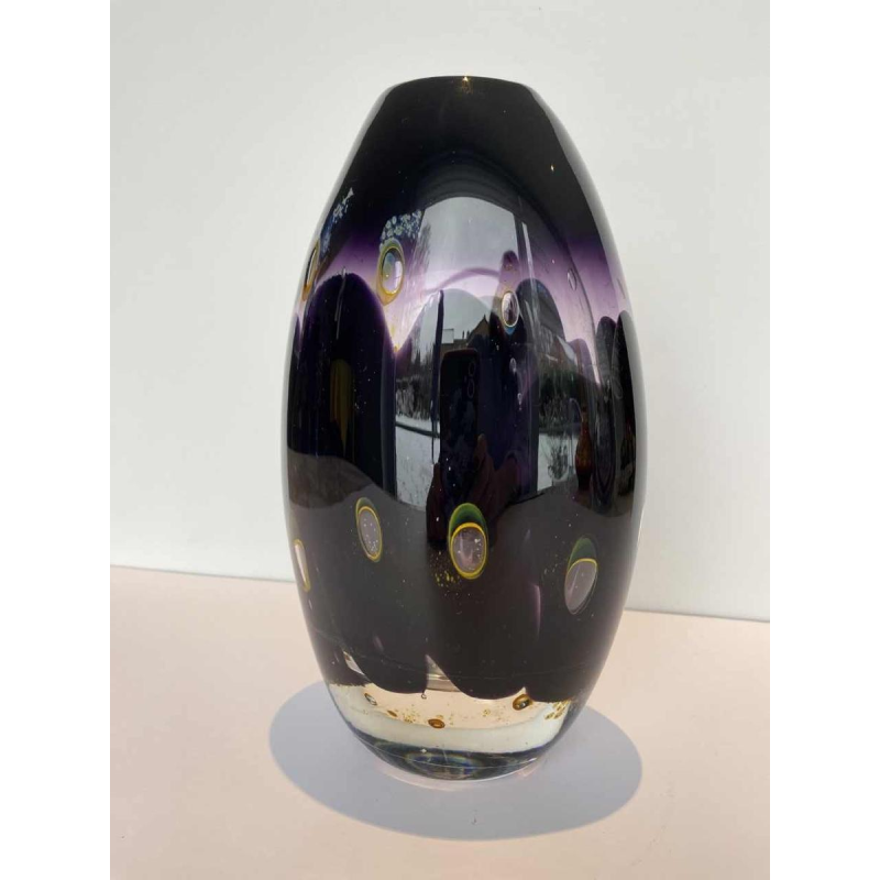Louis Leloup, mauve geblazen kristallen vaas