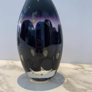 Louis Leloup, mauve blown crystal vase