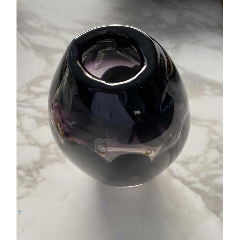 Louis Leloup, vase en cristal soufflé mauve