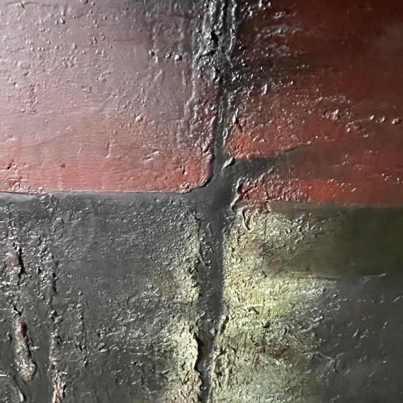 MACKOWIAK ERWIN "Tiss" Belgian abstract painting, oil on canvas, 1962