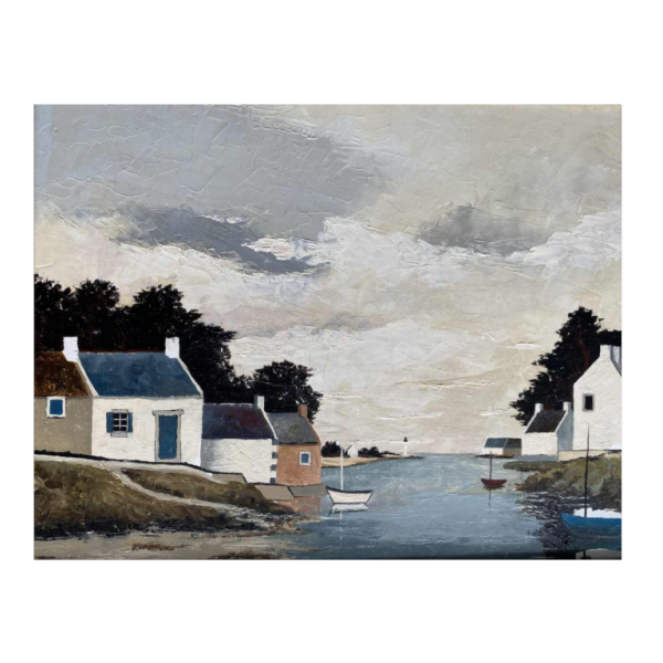 Jacques Wolmans 'Paysage maritime' tableau huile sur panneau, XXe s