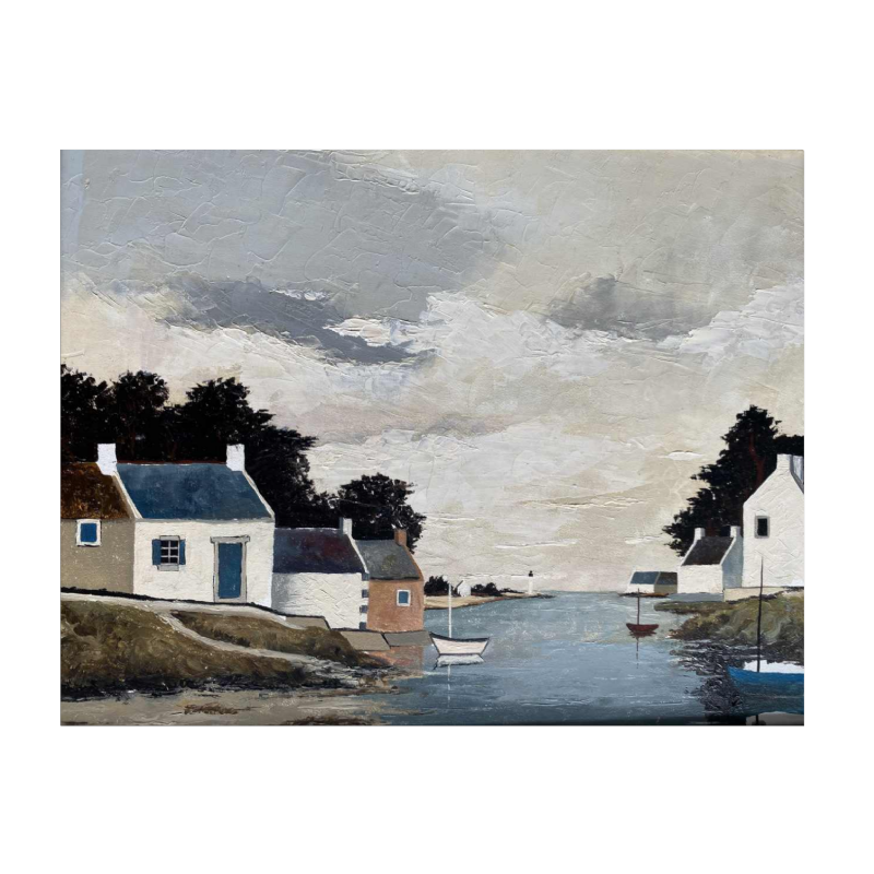 Jacques Wolmans 'Paysage maritime' tableau huile sur panneau, XXe s