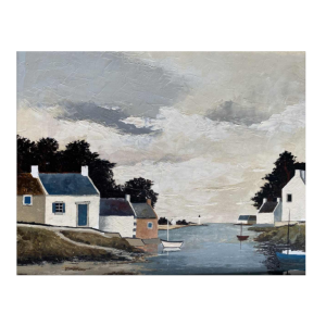 Jacques Wolmans 'Paysage maritime' tableau huile sur panneau, XXe s