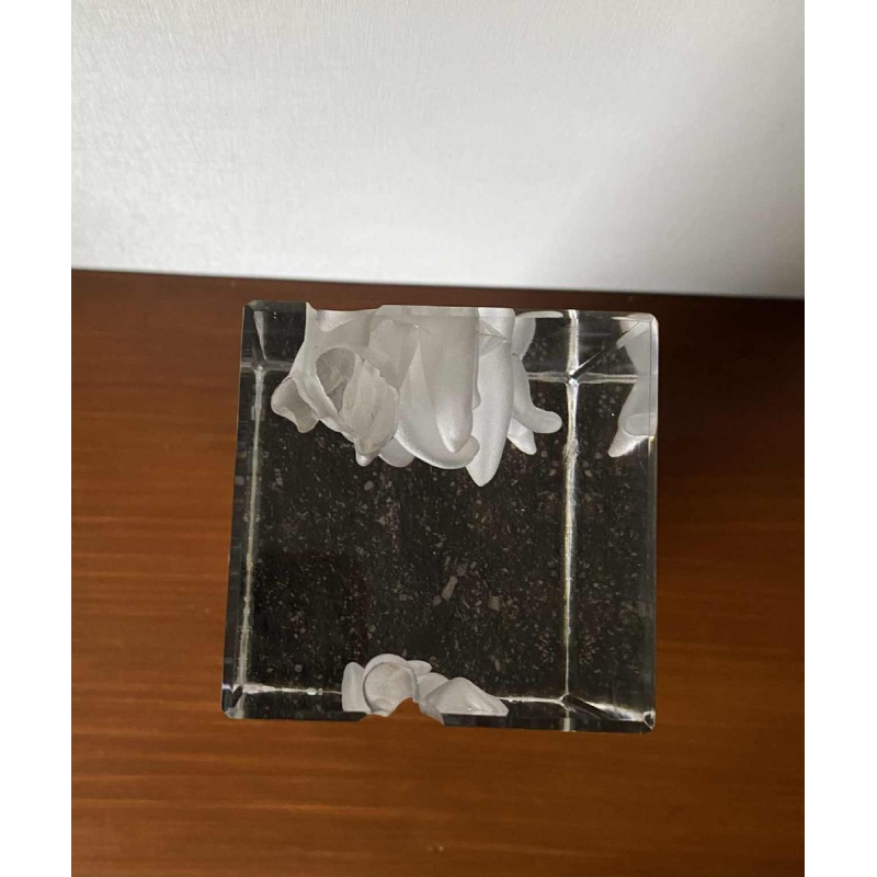 "Metronoom" sculptuur van glas, steen en brons, C. Beerden