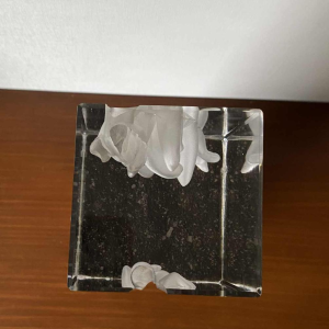 "Metronome" sculpture in glass, stone and bronze, C. Beerden