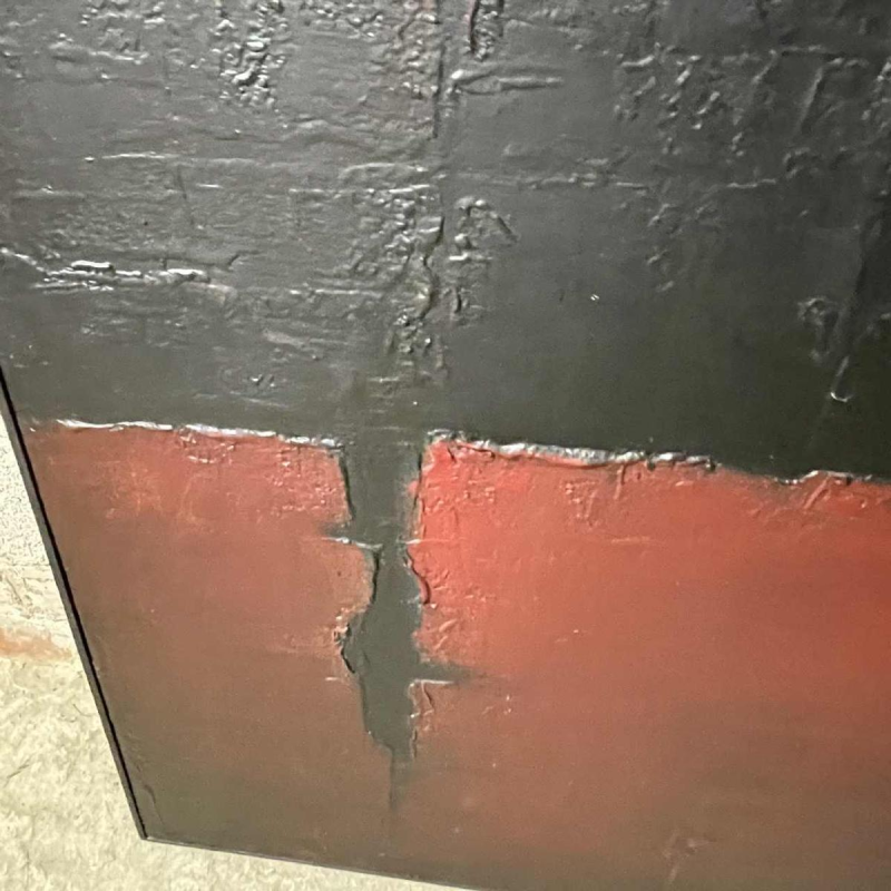 MACKOWIAK ERWIN "Tiss" Belgian abstract painting, oil on canvas, 1962