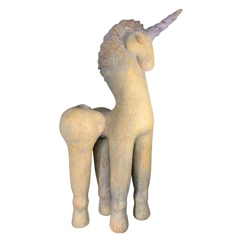 KATARZYNA NOWAK, Importante Sculpture "UNICORN" Licorne Cheval Terre Cuite 2010s