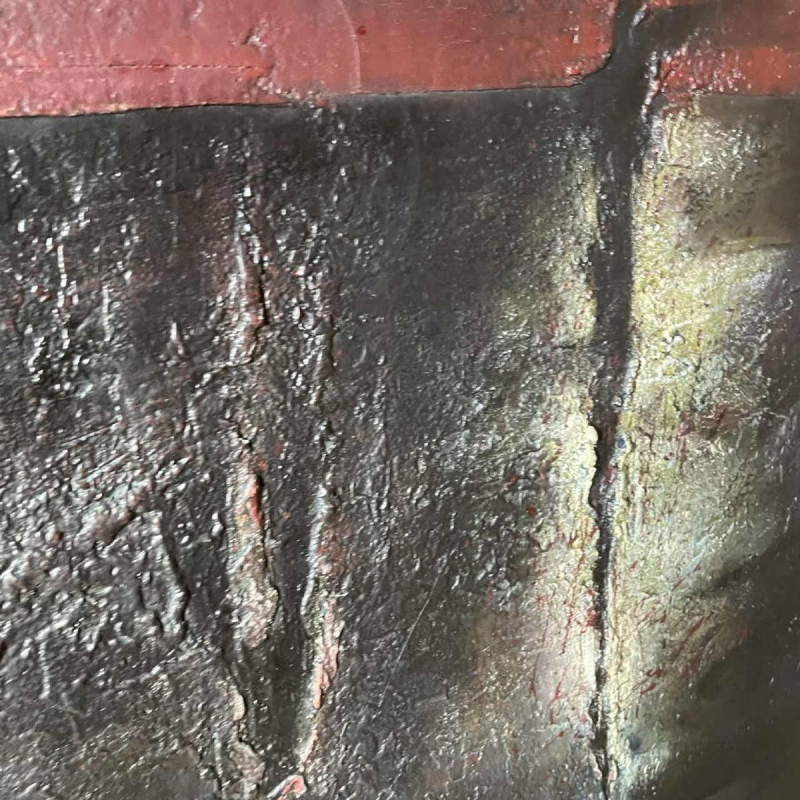 MACKOWIAK ERWIN "Tiss" Belgian abstract painting, oil on canvas, 1962