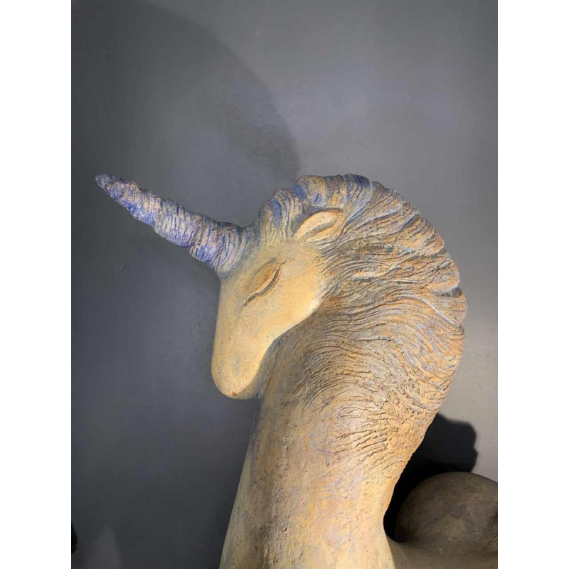 KATARZYNA NOWAK, Important Sculpture "UNICORN" Unicorn Horse Terracotta 2010s