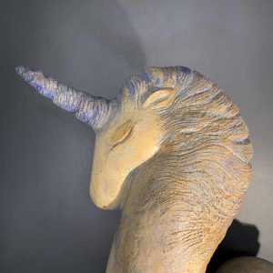 KATARZYNA NOWAK, Important Sculpture "UNICORN" Unicorn Horse Terracotta 2010s