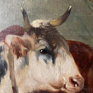 Schouten Henry, tableau "vaches à la rivière" huile sur toile, fin 19ème siècle