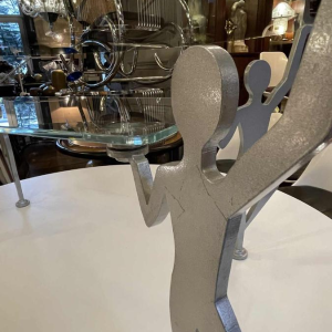 Anthropomorphic Memphis Coffee Table "Characters" Lacquered Metal and Glass, ca