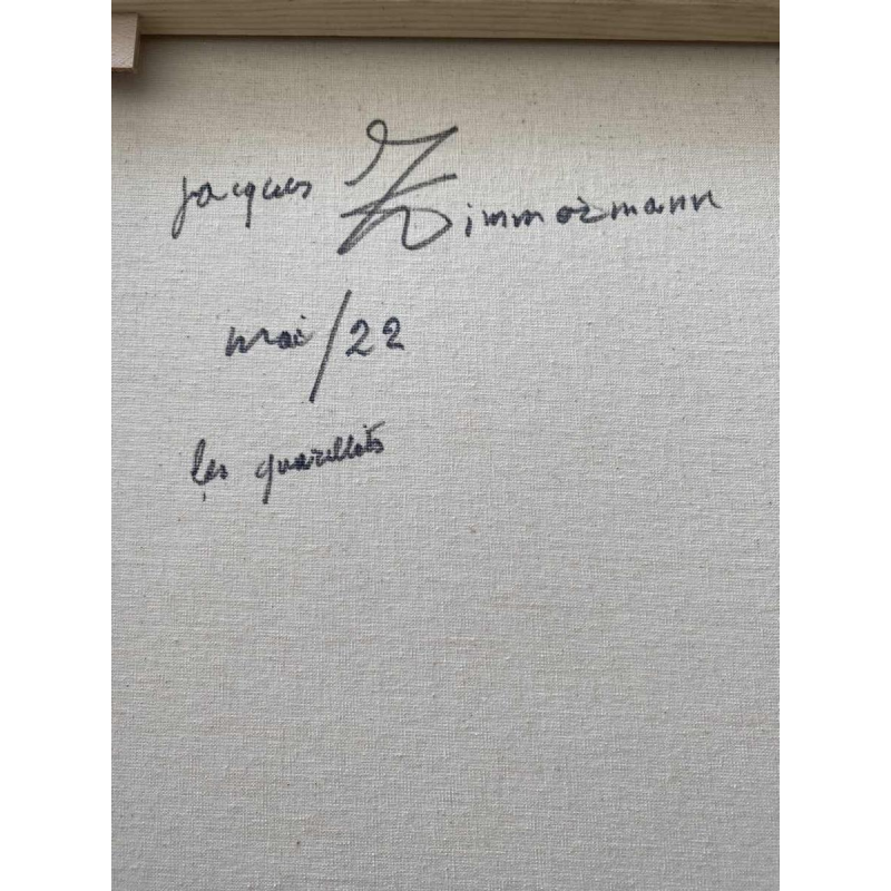 Jacques Zimmermann “Les quarillots” abstract schilderij, olieverf op doek