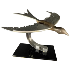 Art Deco Dierensculptuur "Vogel" Aluminium / Staal / Bronz, ca 1930