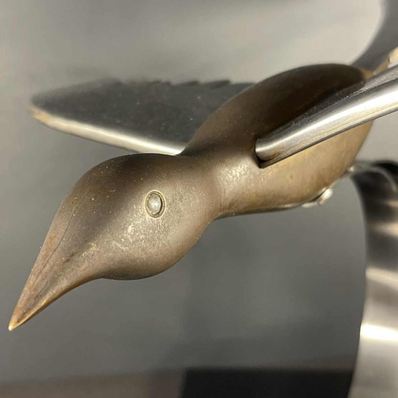 Art Deco Dierensculptuur "Vogel" Aluminium / Staal / Bronz, ca 1930