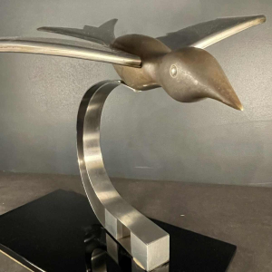 Art Deco Animal Sculpture "Bird" Aluminum / Steel / Bronze, ca 1930s