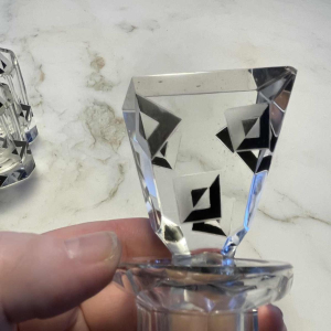 Karl Palda, Art Deco crystal liqueur service set, cubist decor, ca 1930