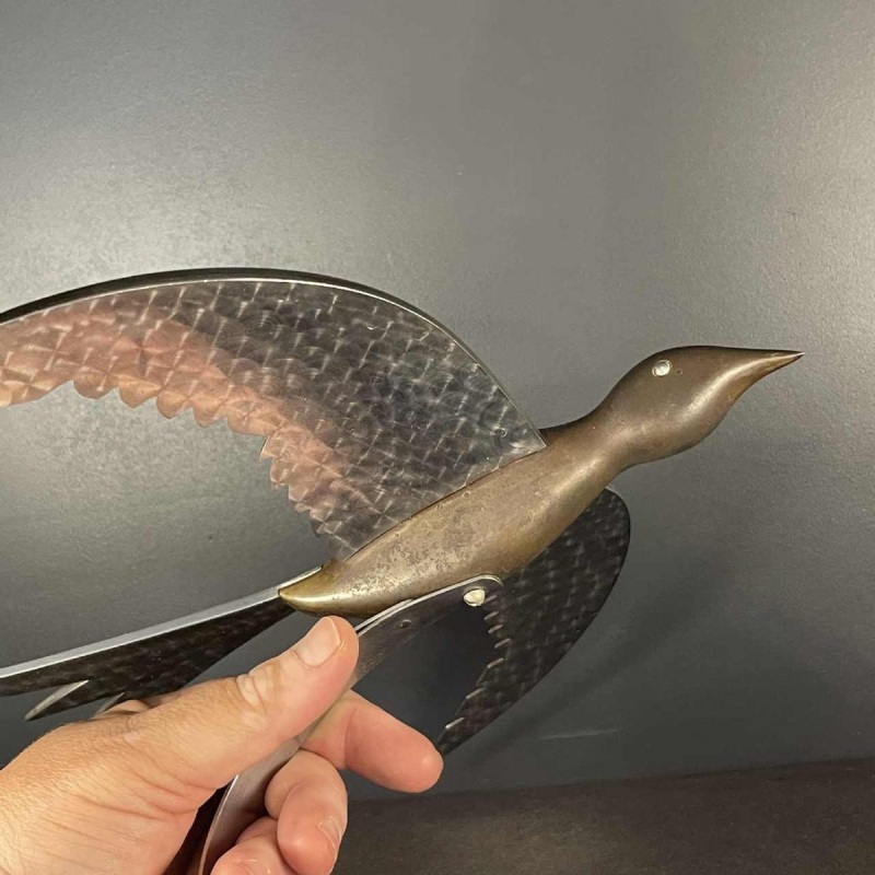 Sculpture Animalière Art Déco " Oiseau " Aluminium / Acier / Bronze, ca 1930s