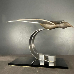 Art Deco Dierensculptuur "Vogel" Aluminium / Staal / Bronz, ca 1930