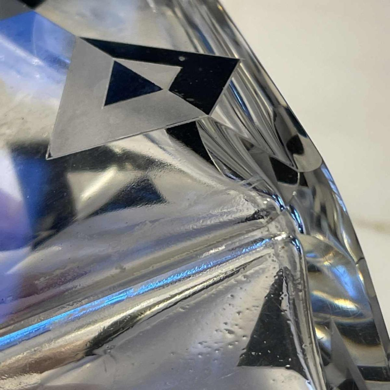 Karl Palda, Art Deco kristallen likeur servies set, kubistisch decor, ca 1930