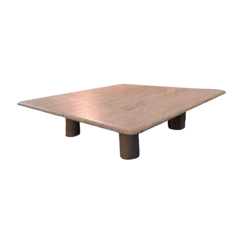 Angelo Mangiarotti, table basse en travertin, édition UP & UP, ca 1970
