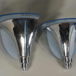 Petitot : paire d'appliques d'angle art déco, France 1935