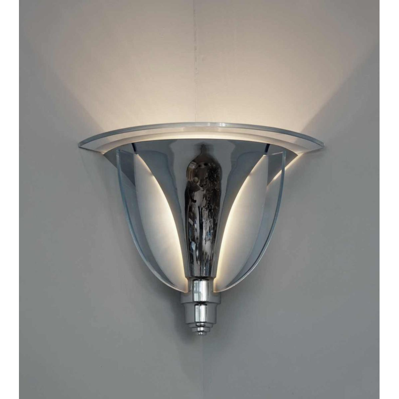 Petitot : paire d'appliques d'angle art déco, France 1935