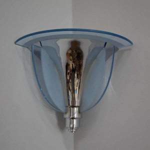 Petitot : a pair of French 1935 art deco corner wall sconces ... France