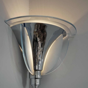 Petitot : a pair of French 1935 art deco corner wall sconces ... France