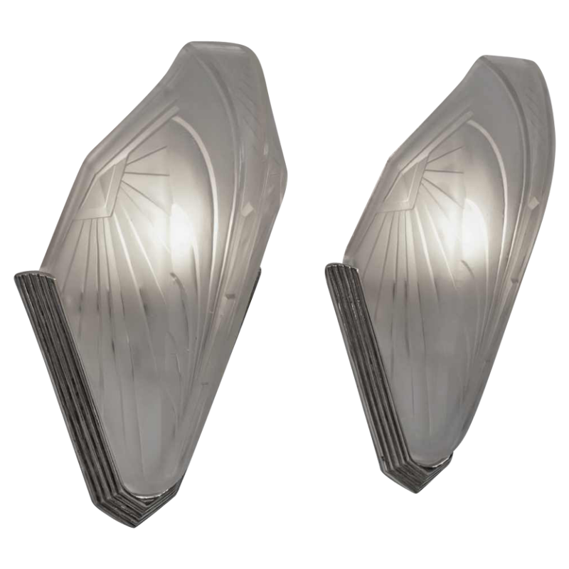 Jean Gauthier (EJG) : a pair of French art deco wall sconces, 1930 France