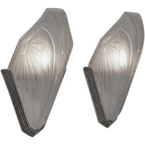Jean Gauthier (EJG) : a pair of French art deco wall sconces, 1930 France