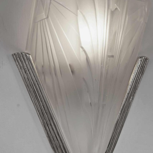 Jean Gauthier (EJG) : een paar Franse 1930 art deco wandlampen