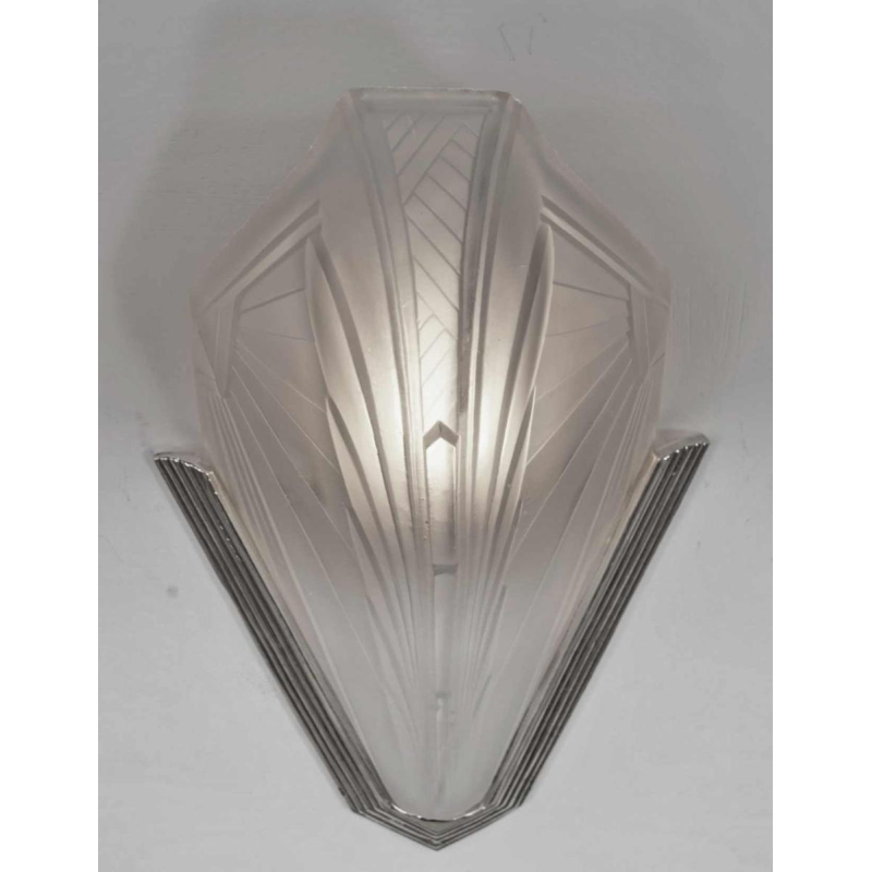 Jean Gauthier (EJG) : een paar Franse 1930 art deco wandlampen