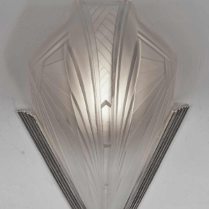 Jean Gauthier (EJG) : een paar Franse 1930 art deco wandlampen