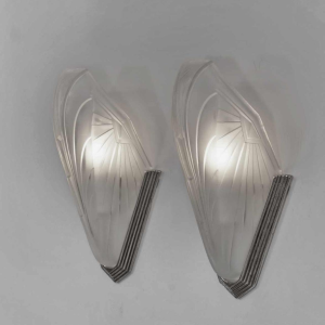 Jean Gauthier (EJG) : a pair of French art deco wall sconces, 1930 France