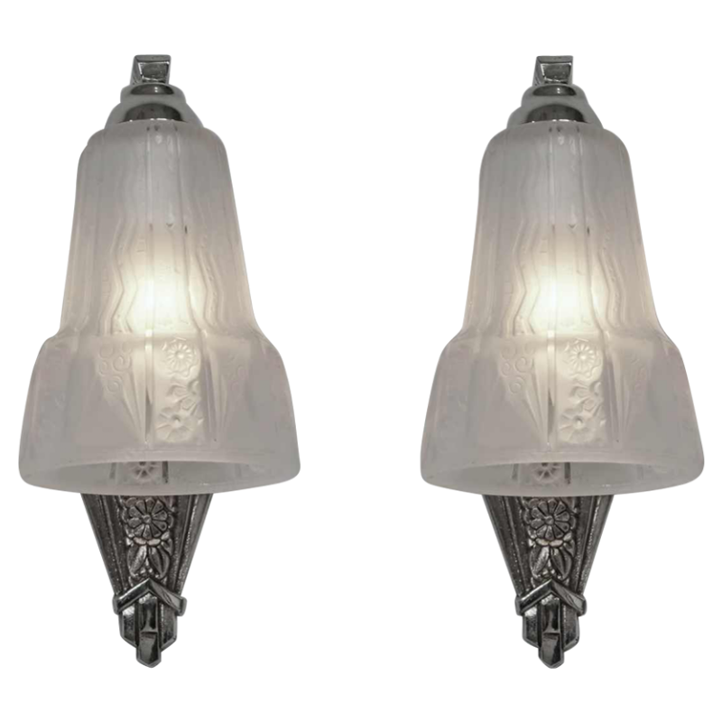 Muller frères : paire d'appliques art deco, 1930 France