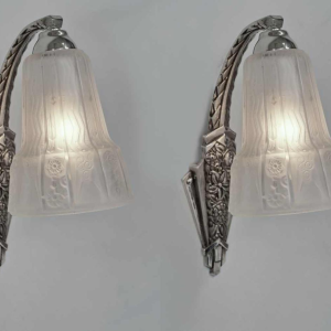 Muller frères : paire d'appliques art deco, 1930 France