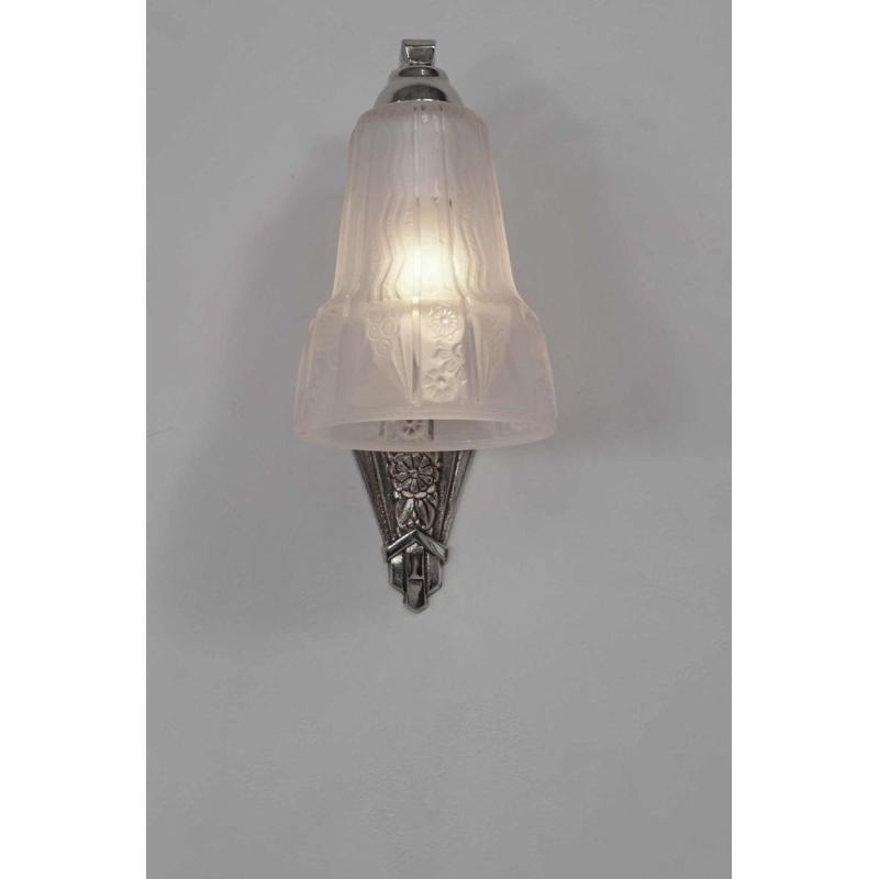 Muller frères : a pair of French art deco wall sconces, 1930 France