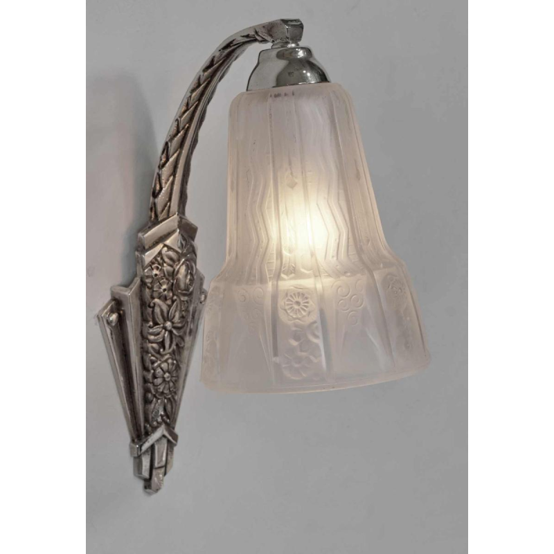 Muller frères : a pair of French art deco wall sconces, 1930 France