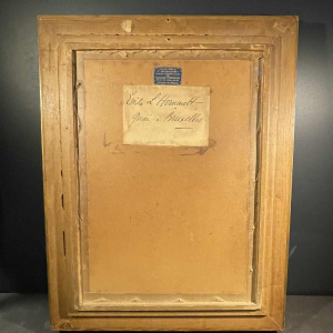 Emile Lhernault "Quai à Bruxelles" Watercolour painting Marine Halage, ca 1910