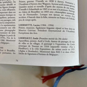 Emile Lhernault "Quai à Bruxelles" Aquarel schilderij Marine Halage, ca 1910