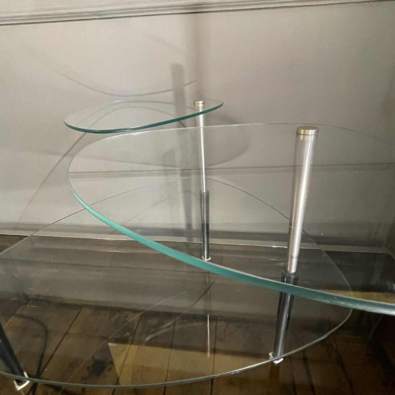EDOARDO PAOLI, Table Basse / Présentoir de Magasin Modulable, 3 plateaux, 1950s