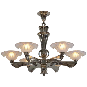 Jean Gauthier (EZAN) : French art deco chandelier, 1930 France