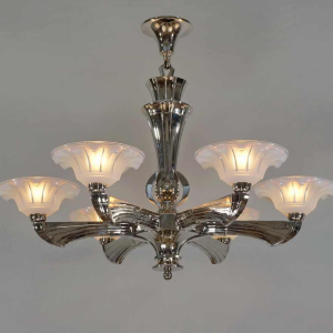 Jean Gauthier (EZAN) : French art deco chandelier, 1930 France