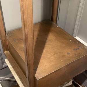 Vintage illuminated column shelf, copper plated steel, Industrial design ca 1970