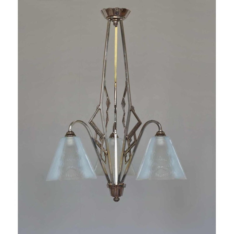 Jean Gauthier (EZAN) : Franse art deco kroonluchter 1930