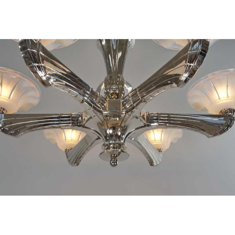 Jean Gauthier (EZAN) : Franse art deco kroonluchter 1930
