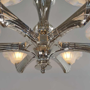 Jean Gauthier (EZAN) : French art deco chandelier, 1930 France
